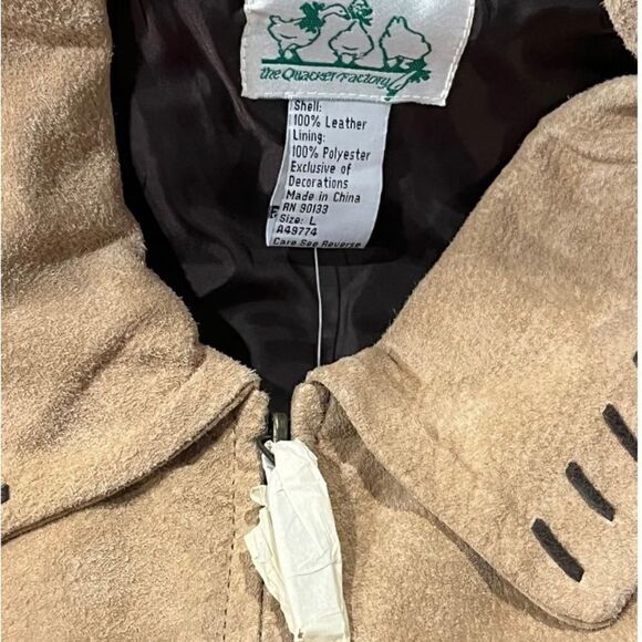 NWT Vintage Suede Quacker Factory Safari Animal Jacket Sz L - Picture 7 of 11